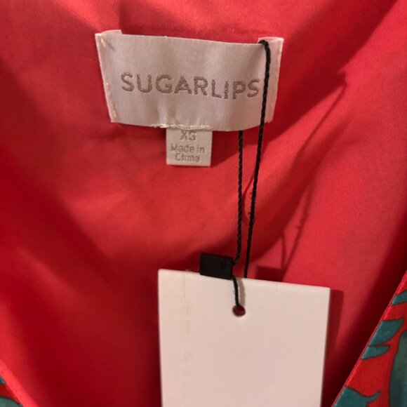 Sugarlips Women's Palm Tropics Pismo Button Down Flutter Maxi Dress ~ XS ~ NWT - Picture 8 of 10